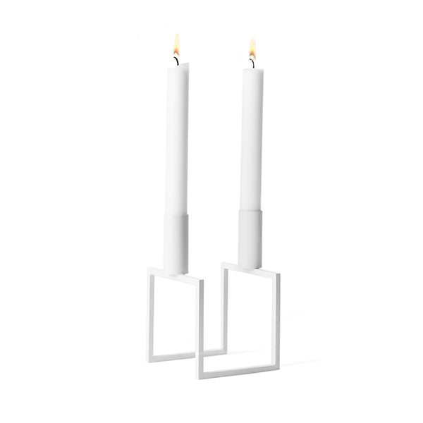 By Lassen Line Lysestage, hvid - 10x16x10 cm. - Bahne